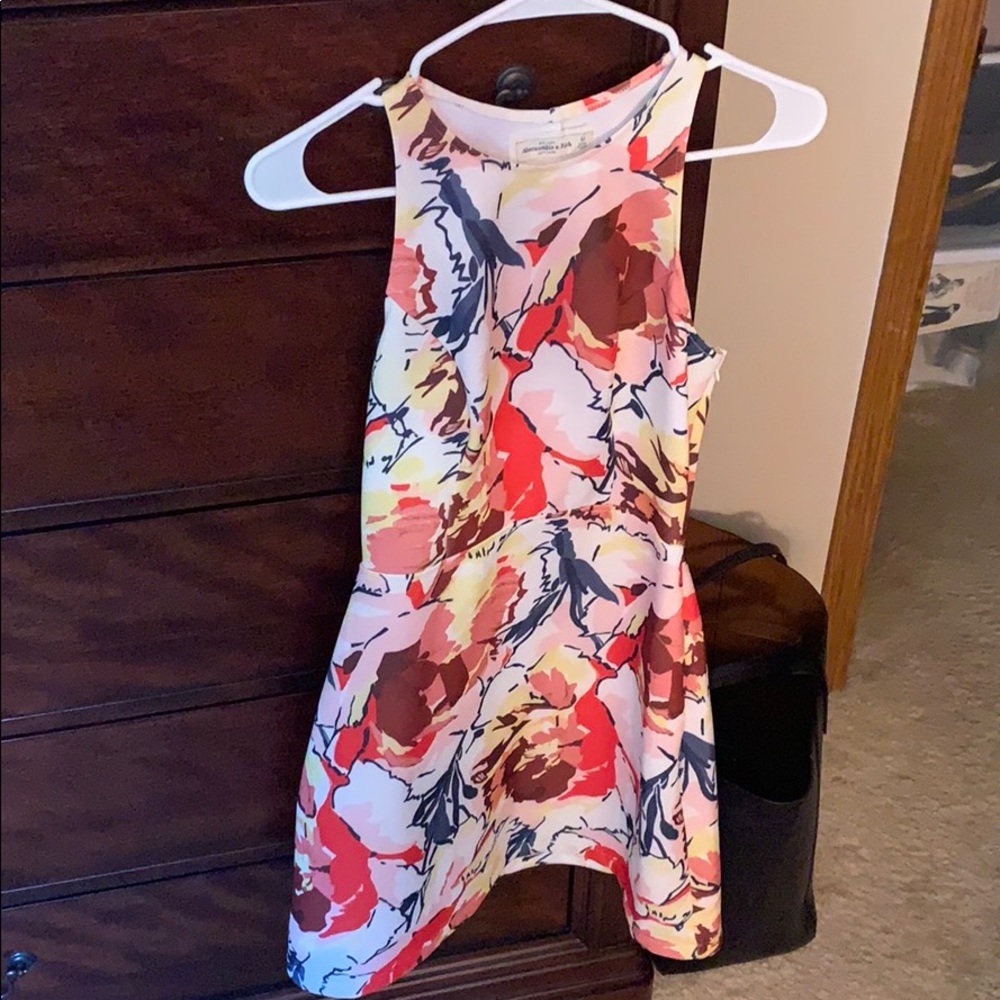 Scuba floral-print dress